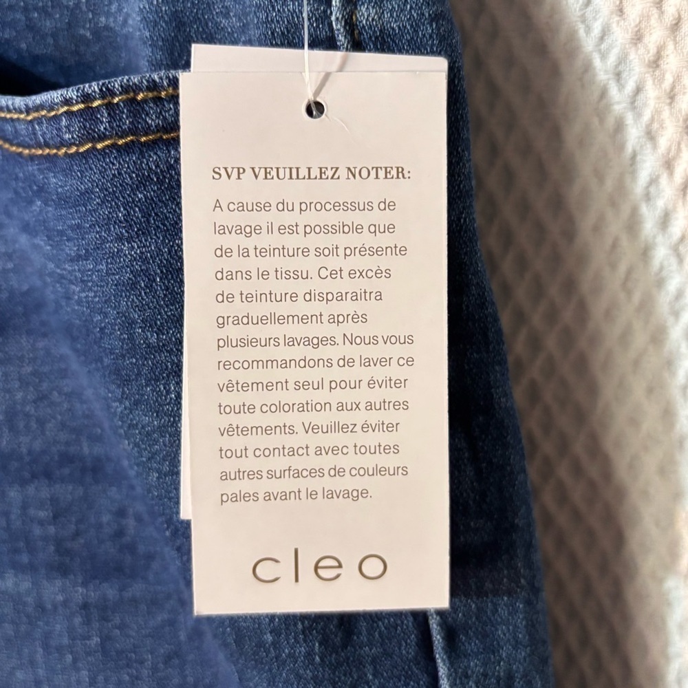 CLEO Sz 8P Sofia Straight Leg Mid Dark Wash Embroidered Blue Jeans NEW WITH TAGS - Picture 5 of 13